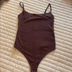 Brown Spaghetti Strap Bodysuit
